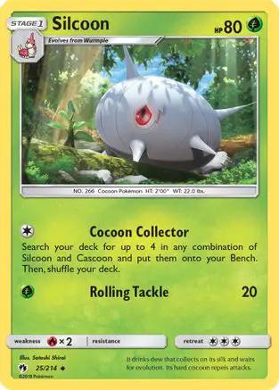 Silcoon 025/214 - SM  Lost Thunder Reverse Holofoil