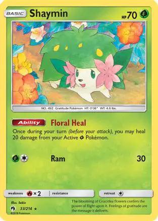 Shaymin 033/214 - SM  Lost Thunder Reverse Holofoil