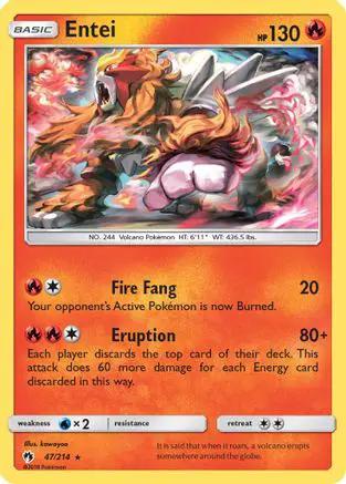 Entei 047/214 - SM  Lost Thunder Reverse Holofoil