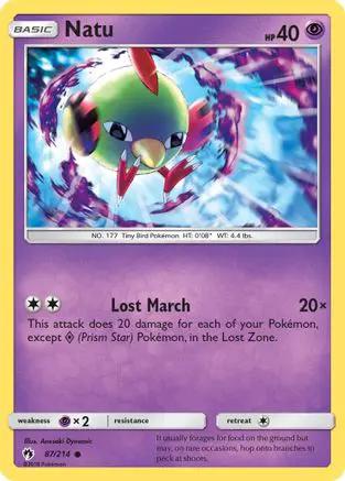 Natu 087/214 - SM  Lost Thunder Reverse Holofoil