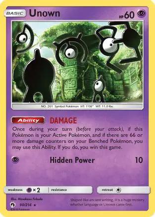 Unown 090/214 - SM  Lost Thunder Reverse Holofoil