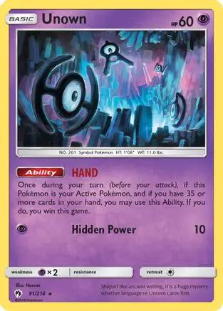 Unown 091/214 - SM  Lost Thunder Reverse Holofoil
