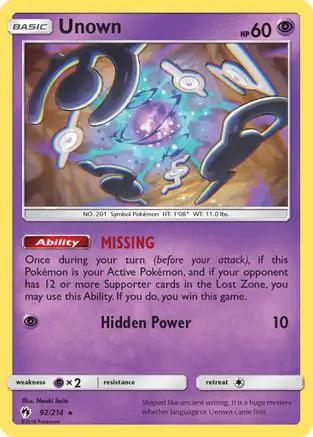 Unown 092/214 - SM  Lost Thunder