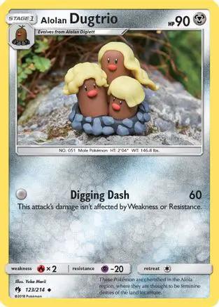 Alolan Dugtrio 123/214 - SM  Lost Thunder