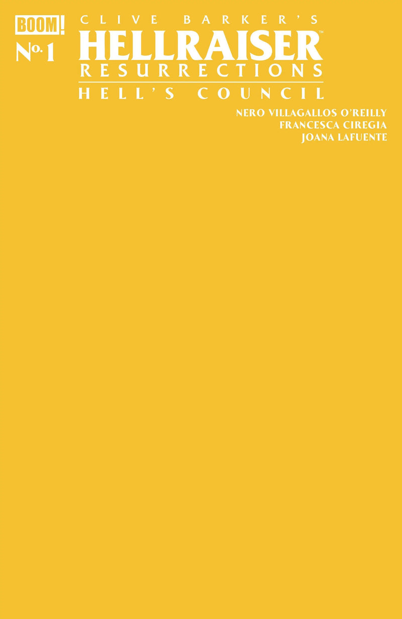 Hellraiser Resurrections Hell'S Council #1 C Yellow Blank Sketch Variant (09/23/2026) Boom