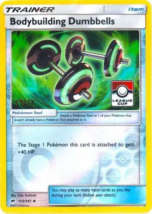 Bodybuilding Dumbbells 113/147 - League & Championship Cards - Reverse Holofoil
