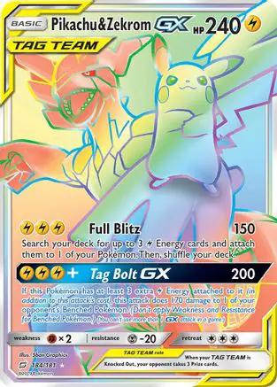 Pikachu & Zekrom GX (Secret) 184/181 - SM  Team Up Holofoil