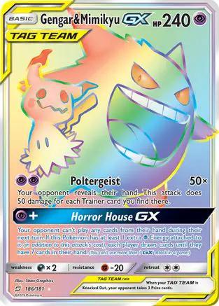 Gengar & Mimikyu GX (Secret) 186/181 - SM  Team Up Holofoil