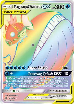 Magikarp & Wailord GX (Secret) 183/181 - SM  Team Up Holofoil