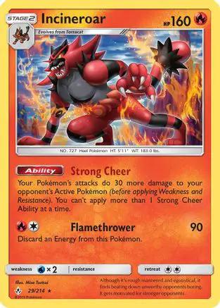 Incineroar 029/214 - SM  Unbroken Bonds Reverse Holofoil