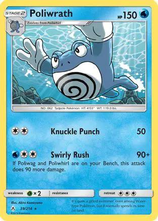 Poliwrath 039/214 - SM  Unbroken Bonds Reverse Holofoil