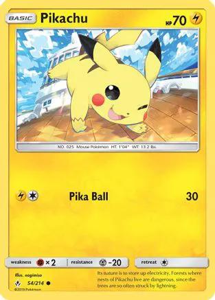 Pikachu 054/214 - SM  Unbroken Bonds Reverse Holofoil