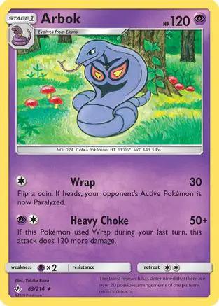 Arbok 063/214 - SM  Unbroken Bonds Reverse Holofoil