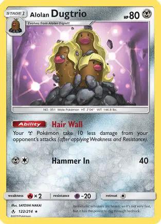 Alolan Dugtrio 122/214 - SM  Unbroken Bonds Reverse Holofoil
