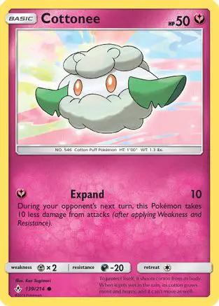 Cottonee 139/214 - SM  Unbroken Bonds Reverse Holofoil