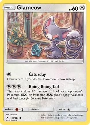 Glameow 159/214 - SM  Unbroken Bonds Reverse Holofoil