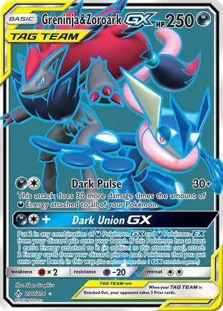 Greninja & Zoroark GX  (Full Art) 200/214 - SM  Unbroken Bonds Holofoil