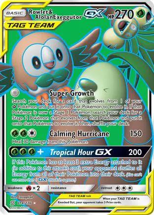 Rowlet & Alolan Exeggutor GX (Full Art) 214/236 - SM  Unified Minds Holofoil