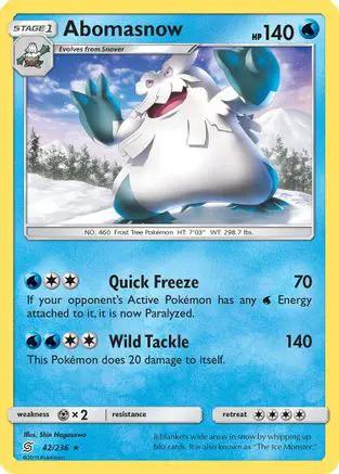 Abomasnow 042/236 - SM  Unified Minds Reverse Holofoil