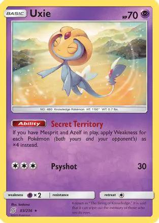 Uxie 083/236 - SM  Unified Minds Reverse Holofoil