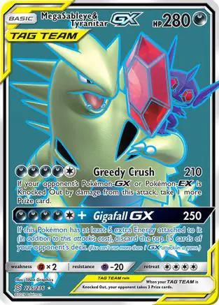 Mega Sableye & Tyranitar GX (Full Art) 225/236 - SM  Unified Minds Holofoil