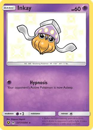 Inkay SV17/SV94 - Hidden Fates Shiny Vault Holofoil