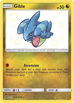 Gible SV38/SV94 - Hidden Fates Shiny Vault Holofoil