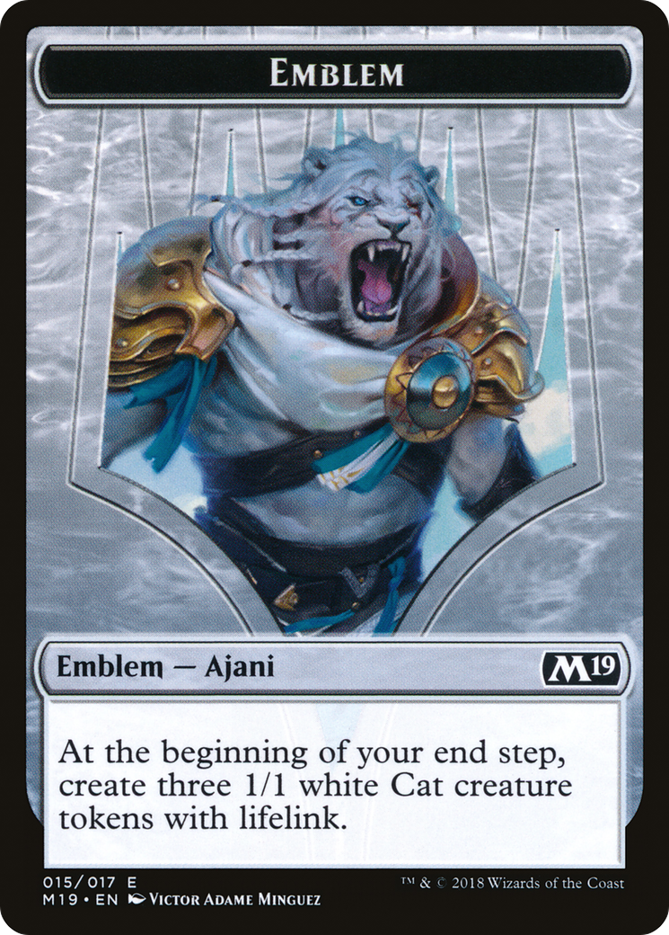 Ajani, Adversary of Tyrants Emblem (M19-015) - Core Set 2019 Tokens