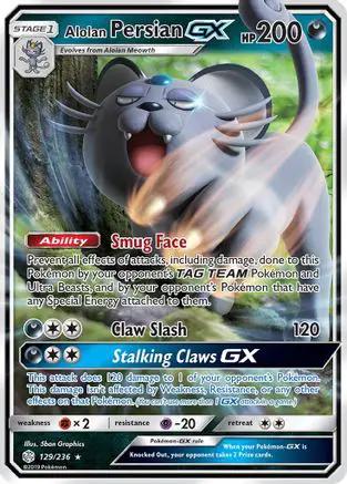 Alolan Persian GX 129/236 - SM  Cosmic Eclipse Holofoil