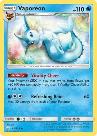 Vaporeon 042/236 - SM  Cosmic Eclipse Reverse Holofoil
