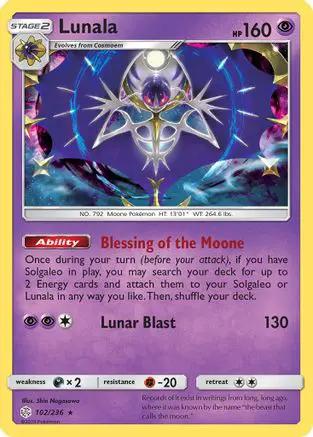Lunala 102/236 - SM  Cosmic Eclipse Holofoil