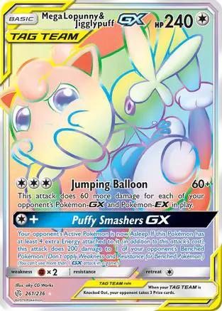 Mega Lopunny & Jigglypuff GX (Secret) 261/236 - SM  Cosmic Eclipse Holofoil