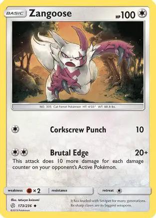 Zangoose 173/236 - SM  Cosmic Eclipse Reverse Holofoil