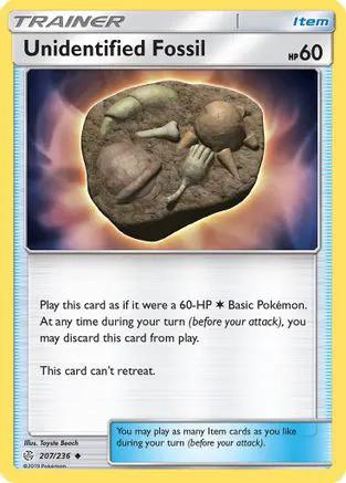 Unidentified Fossil 207/236 - SM  Cosmic Eclipse Reverse Holofoil