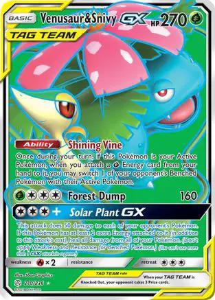 Venusaur & Snivy GX (Full Art) 210/236 - SM  Cosmic Eclipse Holofoil