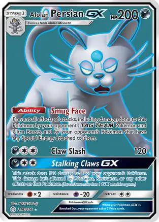 Alolan Persian GX (Full Art) 219/236 - SM  Cosmic Eclipse Holofoil