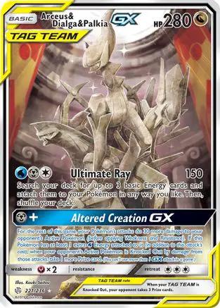 Arceus & Dialga & Palkia GX (Alternate Full Art) 221/236 - SM  Cosmic Eclipse Holofoil