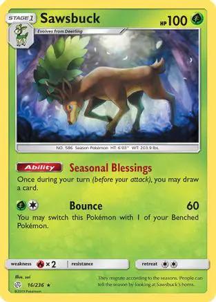 Sawsbuck 016/236 - SM  Cosmic Eclipse Holofoil