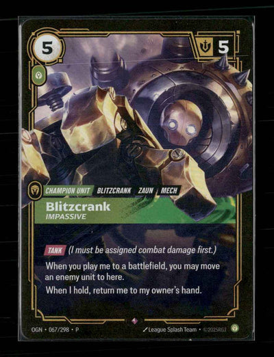 Blitzcrank - Impassive #067/298 - Riftbound Organized Play Promotional Cards