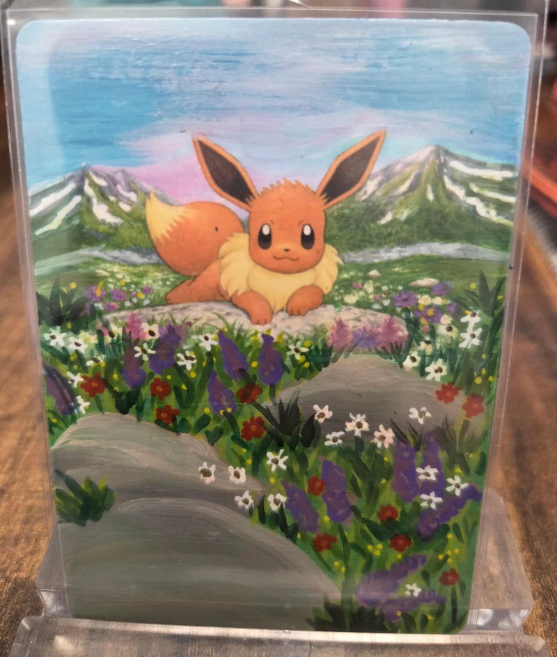 Custom Painted Eevee Pokemon Card