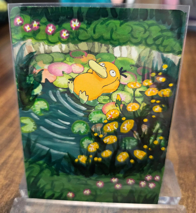 Custom Painted Psyduck Pokemon Card