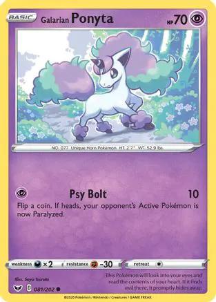 Galarian Ponyta 081/202 - SWSH01 Sword & Shield Base Set Reverse Holofoil