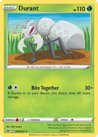 Durant 008/202 - SWSH01 Sword & Shield Base Set Reverse Holofoil