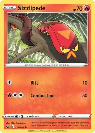 Sizzlipede () 037/202 - SWSH01 Sword & Shield Base Set Reverse Holofoil
