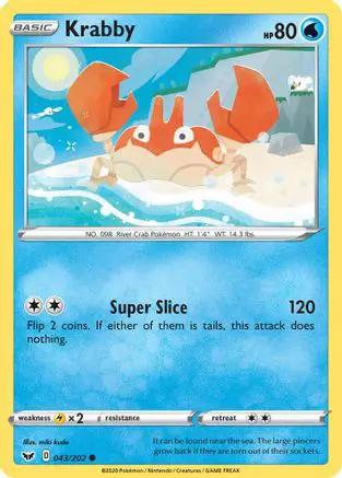 Krabby () 043/202 - SWSH01 Sword & Shield Base Set Reverse Holofoil