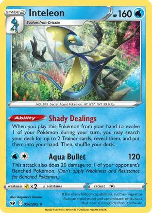 Inteleon () 058/202 - SWSH01 Sword & Shield Base Set Holofoil