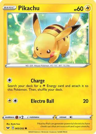 Pikachu 065/202 - SWSH01 Sword & Shield Base Set