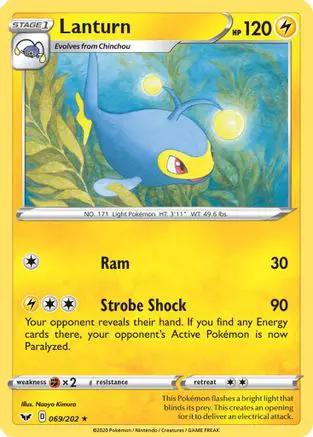 Lanturn 069/202 - SWSH01 Sword & Shield Base Set Reverse Holofoil