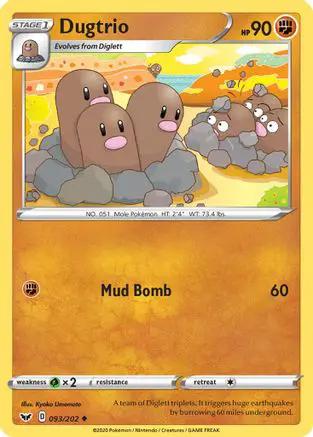 Dugtrio 093/202 - SWSH01 Sword & Shield Base Set Reverse Holofoil