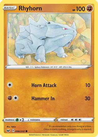 Rhyhorn () 096/202 - SWSH01 Sword & Shield Base Set